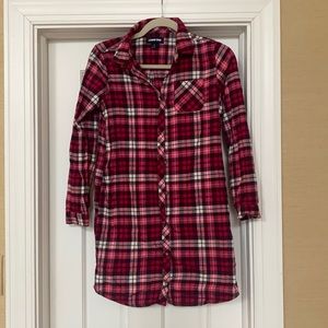 Girls Lands End flannel shirt dress. Size L